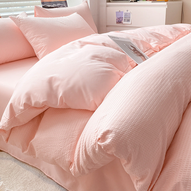 Home Fashion Simple Polished Wool Bed Sheet Cover Set Pi-Mart
