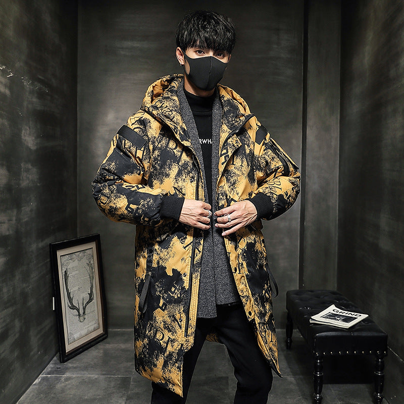 Austin Letter Patches Long Style Padded Coat