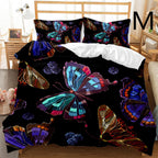 Butterfly Series Three-piece Bedding Quilt Cover Set Pi-Mart
