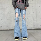 Retro Make Old Ripped Slim-fit Blue Jeans Lootquake LLC