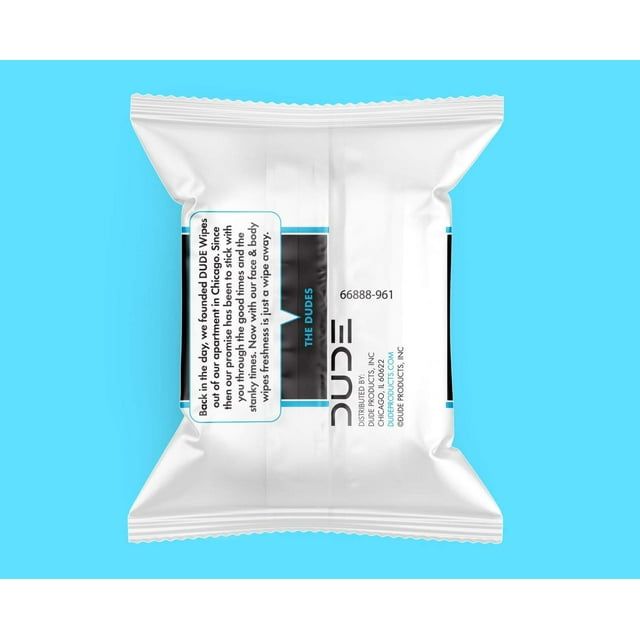DUDE Wipes Cleansing Wipes, 2-in-1 Face and Body Wipes, Unscented, 30 Count EasyOptionXY LLC