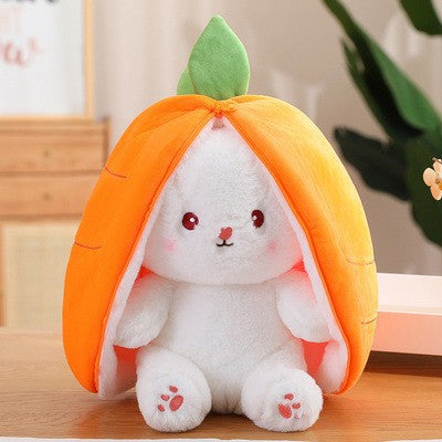 Kawaii Fruit Transfigured Bunny Plush Toy Cute Carrot Strawberry Turn Into Rabbit Plush Toy Kids Birthday Christmas Gift Muppet Pi-Mart