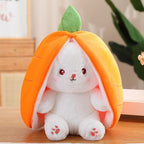Kawaii Fruit Transfigured Bunny Plush Toy Cute Carrot Strawberry Turn Into Rabbit Plush Toy Kids Birthday Christmas Gift Muppet Pi-Mart