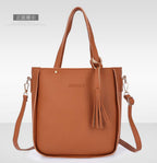 Women Bag Set Top-Handle Big Capacity Female Tassel Handbag Fashion Shoulder Bag Ladies PU Leather Crossbody Bag bolsas feminin Pi-Mart