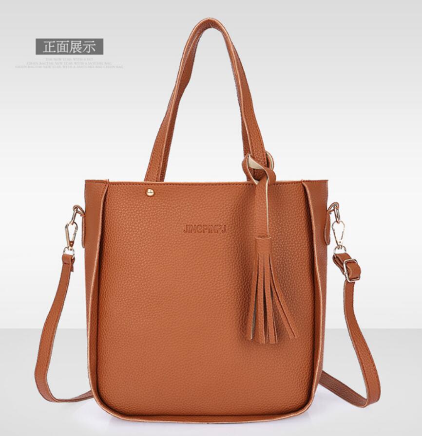 Women Bag Set Top-Handle Big Capacity Female Tassel Handbag Fashion Shoulder Bag Ladies PU Leather Crossbody Bag bolsas feminin Pi-Mart