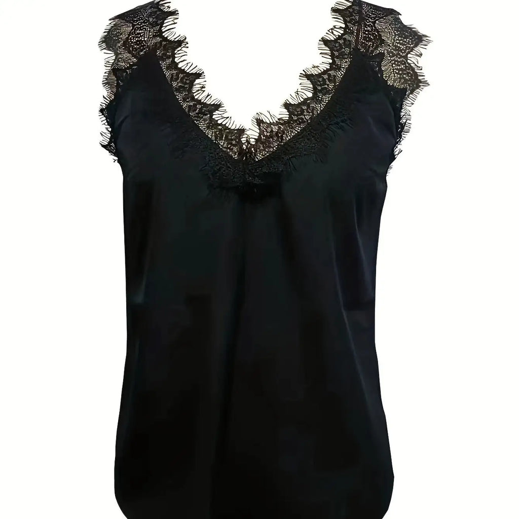 Ladies' Sexy Lace V-neck Sleeveless Backless Vest - SJB-DIAMOND ELITES