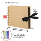 60/80 Pages Photo Albums Scrapbook Paper  Craft Album Scrapbooking Picture Album for Wedding Anniversary Gifts Memory Scrapbook Albums Family Anniversary Gift For Couple Stevvex