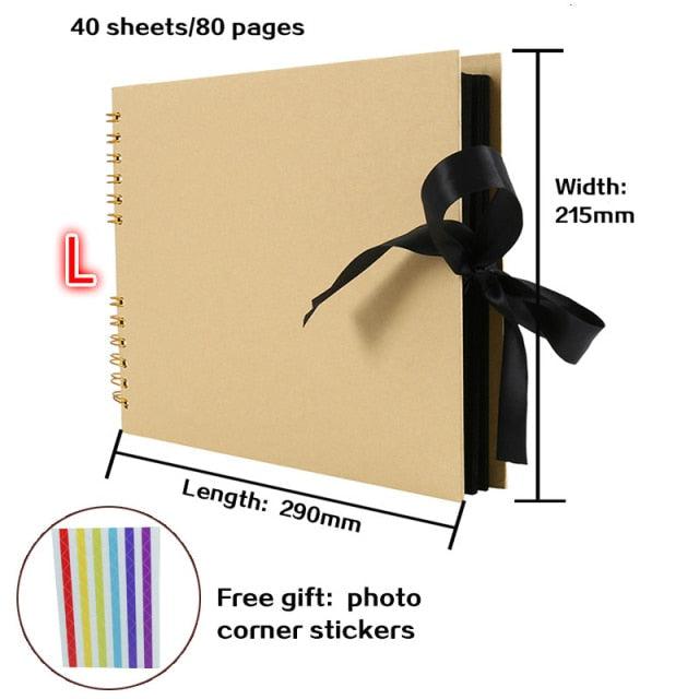 60/80 Pages Photo Albums Scrapbook Paper  Craft Album Scrapbooking Picture Album for Wedding Anniversary Gifts Memory Scrapbook Albums Family Anniversary Gift For Couple Stevvex