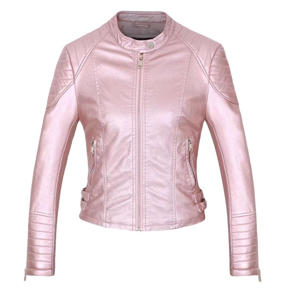 PU leather motorcycle leather jacket Pi-Mart