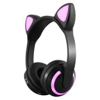 Interesting New Kids Headphones Wireless Bluetooth In Cat Ears Headphones Style With Noise Reduction Live Breathing Lights Glare and LED Lights - SJB-DIAMOND ELITES