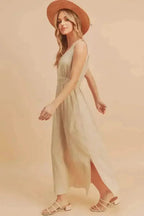 Aemi + Co Side Slit Round Neck Sleeveless Tank Dress