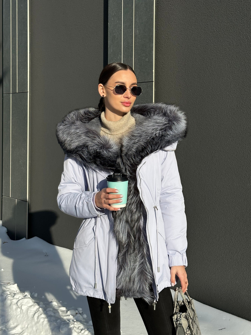 Genuine Silver Fox Fur Trim Rabbit Fur Insulated Parka - SJB-DIAMOND ELITES