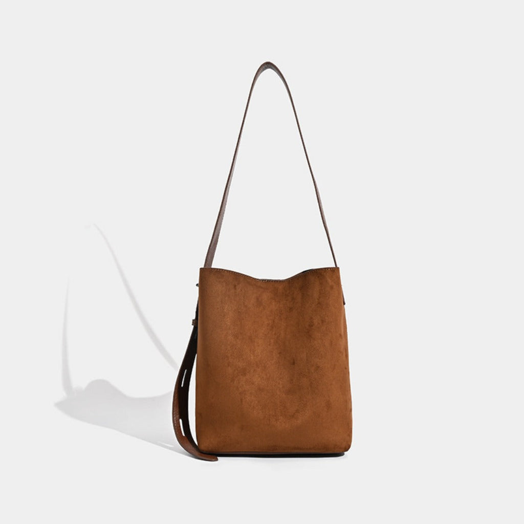 Suede vintage leopard print bucket bag, versatile shoulder crossbody women tote bag, hobo shoulder bag for women - SJB-DIAMOND ELITES