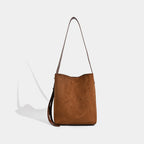 Suede vintage leopard print bucket bag, versatile shoulder crossbody women tote bag, hobo shoulder bag for women - SJB-DIAMOND ELITES