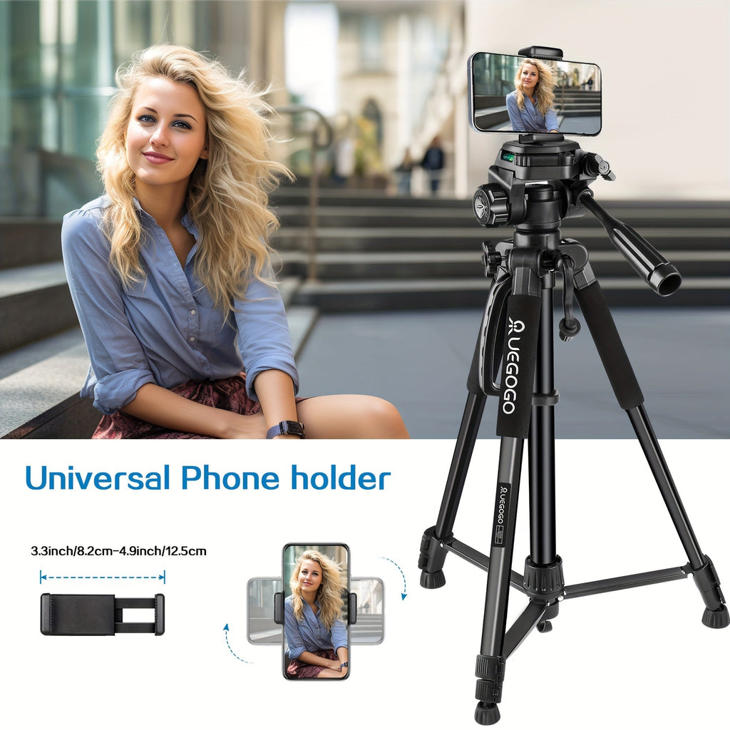ZOMEI 60 Inch Micro Single-lens Digital Camera Mobile Phone Horizontal And Vertical Shooting Live Portable Aluminum Tripod With Mobile Phone Clip + T-shaped Mobile Phone Clip Lootquake LLC