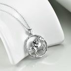 925 Sterling Silver Horse and Panda Running Horse Pendant Necklace Jewelry Lootquake LLC
