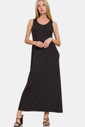 Scoop Neck Wide Strap Tank Dress For Women – Simple & Classic, Comfortable Wide Straps, Flattering Scoop Neckline for Effortless Style Stevvex