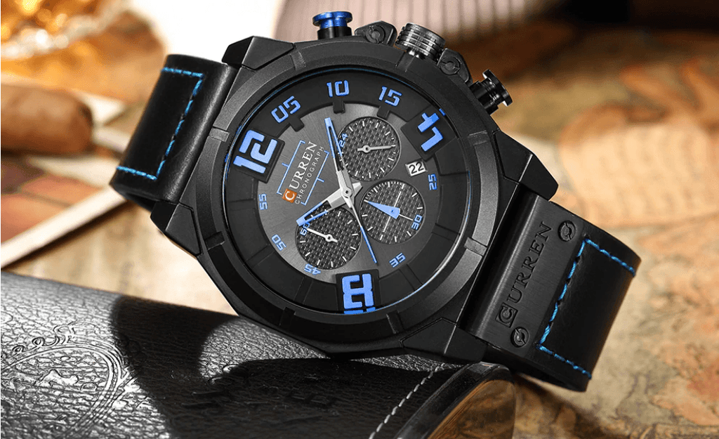 Men's Sport Waterproof Watch With Chronometers Large Numbers And Fluorescent Hands Perfect Gift For Your Man Stevvex