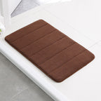 Home Bath Mat Coral Fleece Bathroom Carpet Water Absorption Non-slip Memory Foam Absorbent Washable Rug Toilet Floor Mat Pi-Mart