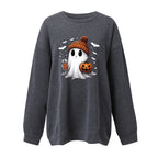Fashion Drop-shoulder Sweater Women's Halloween Velvet Hoodie Pi-Mart