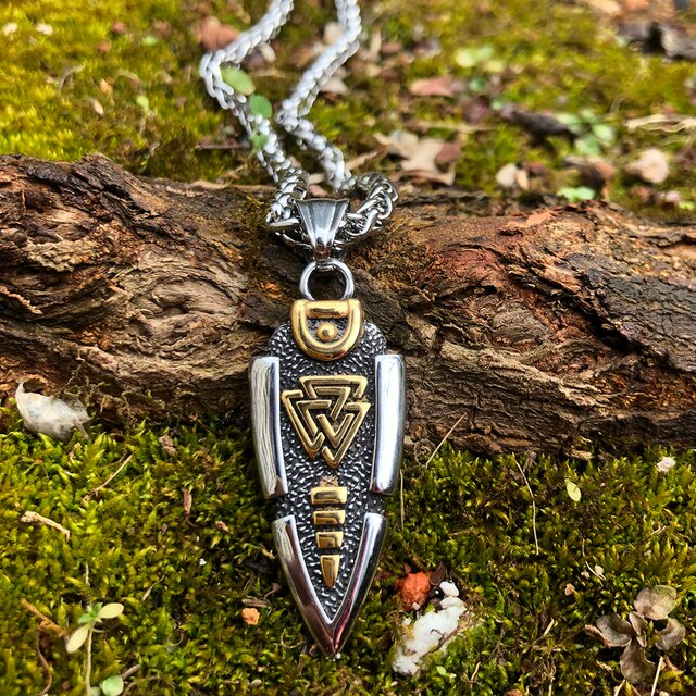 Spear Valknut Gungnir Viking Necklace Pi-Mart