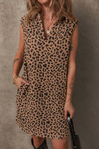 Luxury Summer Leopard Sleeveless Mini Dress Chic & Stylish Print Elegant Dress For Women
