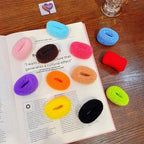 6/12 Pcs Women Girl Cute Knitting Solid Scrunchies Rubber Band Children Soft Elastic Hair Bands Colorful Large Hair Ties, Strong Elastic Hair Bobbles for Ponytail Holder Sweet Hair Accessories Set Stevvex