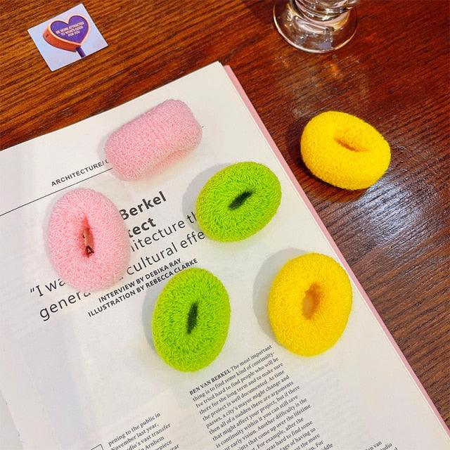 6/12 Pcs Women Girl Cute Knitting Solid Scrunchies Rubber Band Children Soft Elastic Hair Bands Colorful Large Hair Ties, Strong Elastic Hair Bobbles for Ponytail Holder Sweet Hair Accessories Set Stevvex