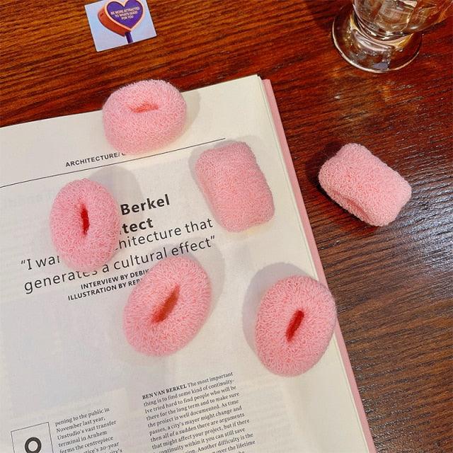 6/12 Pcs Women Girl Cute Knitting Solid Scrunchies Rubber Band Children Soft Elastic Hair Bands Colorful Large Hair Ties, Strong Elastic Hair Bobbles for Ponytail Holder Sweet Hair Accessories Set Stevvex