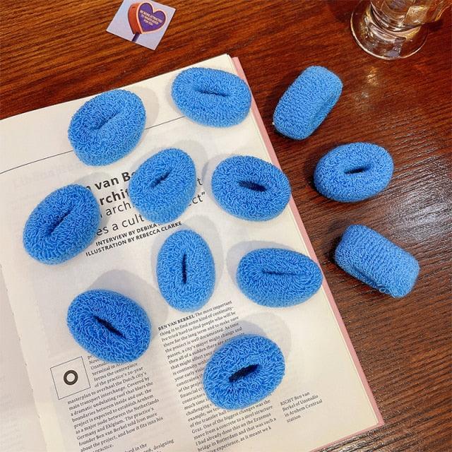 6/12 Pcs Women Girl Cute Knitting Solid Scrunchies Rubber Band Children Soft Elastic Hair Bands Colorful Large Hair Ties, Strong Elastic Hair Bobbles for Ponytail Holder Sweet Hair Accessories Set Stevvex