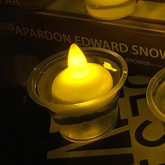 6/12PCS Floating Candle Lights LED Floating Candles Flameless Tea Lights Warm Yellow Battery Operated Waterproof Decoration for Wedding Thanksgiving Christmas Waterproof Flameless on Water Candles LED Tea Light Wedding Party Decorative Stevvex