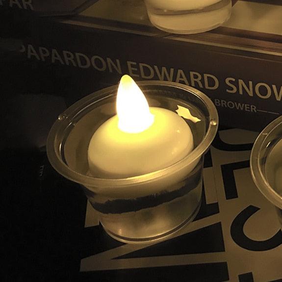 6/12PCS Floating Candle Lights LED Floating Candles Flameless Tea Lights Warm Yellow Battery Operated Waterproof Decoration for Wedding Thanksgiving Christmas Waterproof Flameless on Water Candles LED Tea Light Wedding Party Decorative Stevvex