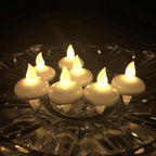 6/12PCS Floating Candle Lights LED Floating Candles Flameless Tea Lights Warm Yellow Battery Operated Waterproof Decoration for Wedding Thanksgiving Christmas Waterproof Flameless on Water Candles LED Tea Light Wedding Party Decorative Stevvex