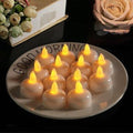 6/12PCS Floating Candle Lights LED Floating Candles Flameless Tea Lights Warm Yellow Battery Operated Waterproof Decoration for Wedding Thanksgiving Christmas Waterproof Flameless on Water Candles LED Tea Light Wedding Party Decorative Stevvex