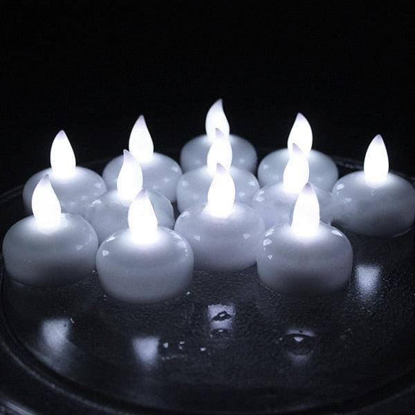 6/12PCS Floating Candle Lights LED Floating Candles Flameless Tea Lights Warm Yellow Battery Operated Waterproof Decoration for Wedding Thanksgiving Christmas Waterproof Flameless on Water Candles LED Tea Light Wedding Party Decorative Stevvex