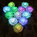 6/12pcs LED Candle Light Simulation Rose Romantic Holiday Party Wedding Confession with Reusable Night Decoration Colorful Light Flameless LED Tea Lights Candle Romantic Love Rose Shape LED Candle Stevvex