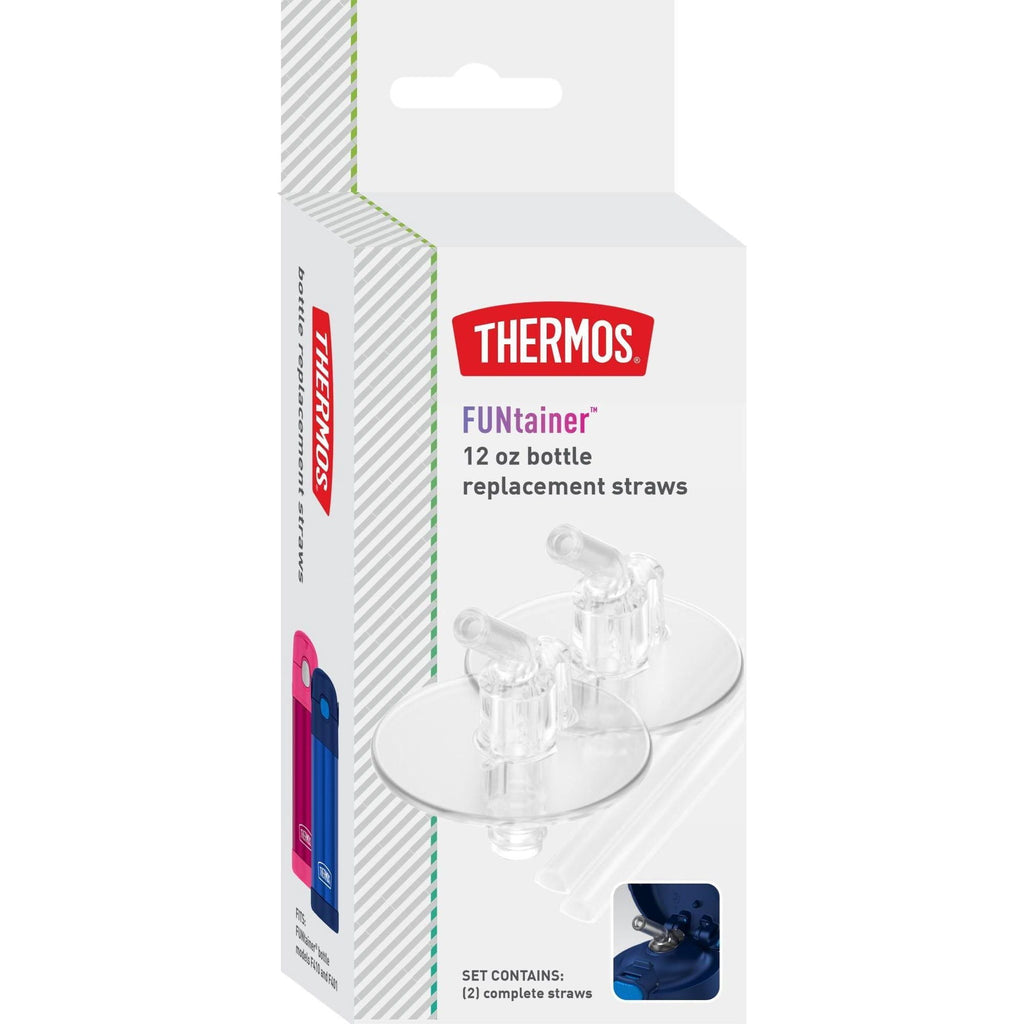 Thermos 12 OZ Funtainer Replacement Straws, 2 Pack