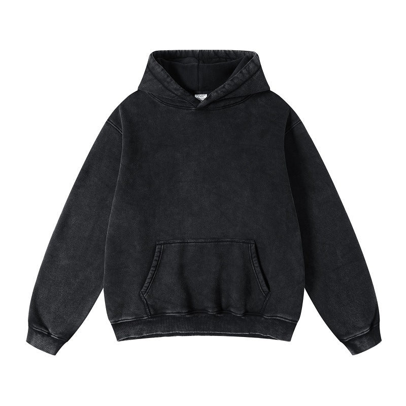 Women's Loose Retro Fleece Hooded Sweatshirt Pi-Mart