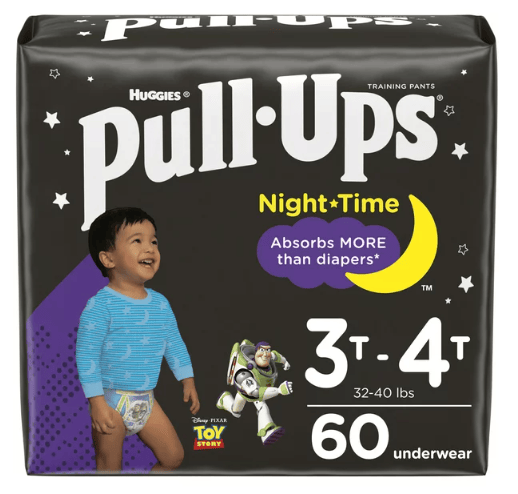 Pull-Ups Boys' Night-Time Training Pants Size 3T-4T; 60 Count