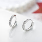 Sterling Silver Earring With Diamond - inlaid Colored Earring Earrings Pi-Mart