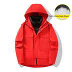 3-in-1 Waterproof Winter Jacket for Men & Women - Removable Down Liner Hooded Windbreaker (5000mm, 90 White Duck Down) - S-6XL Pi-Mart