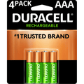 Duracell Rechargeable AAA Batteries, Pre-Charged 1.5V Triple A Battery, 4 Pack