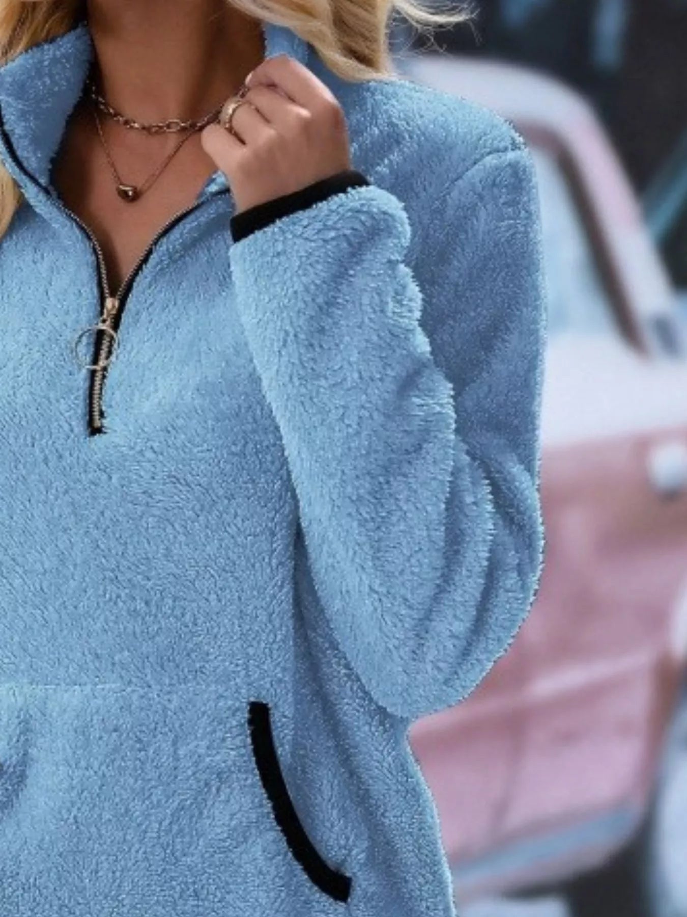 PlushZip Fleece: Cozy Full-Sleeve Plus Sweatshirt THRIXINE