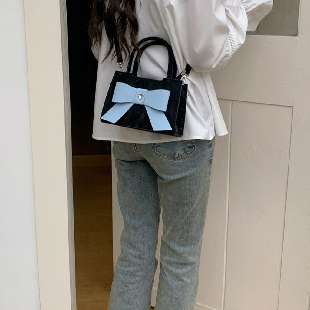 Design sweet and cute bow bag, fashionable versatile small square bag m shoulder tote bag - SJB-DIAMOND ELITES