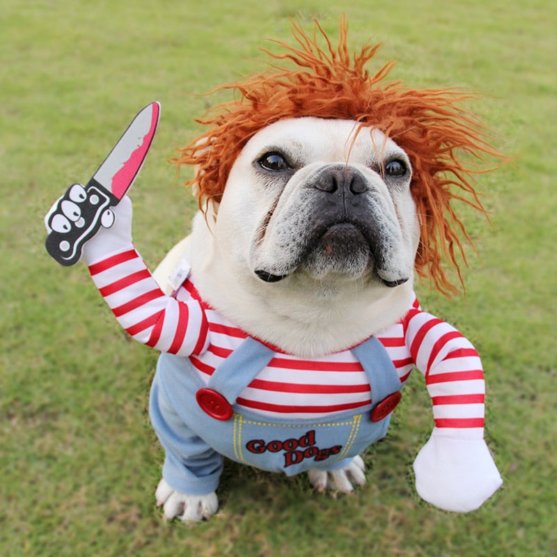 Halloween Pet Costume Pet Dog Funny Clothes Adjustable Dog Cosplay Costume Scary Costume Party Gatherings Pi-Mart