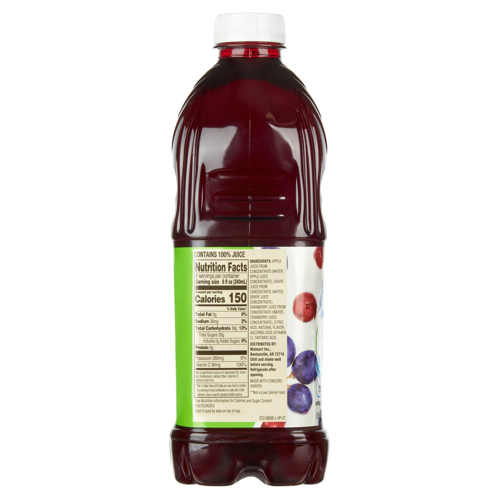 Great Value Cranberry Grape 100% Juice, 64 fl oz EasyOptionXY LLC