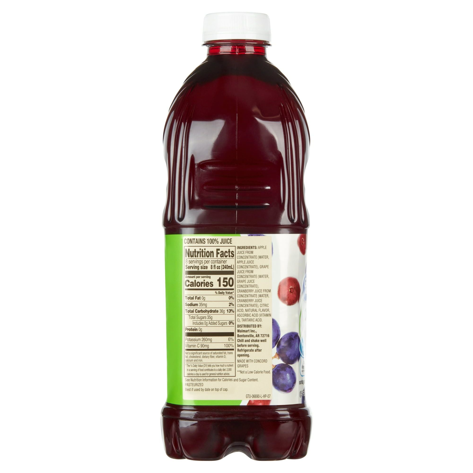 Great Value Cranberry Grape 100% Juice, 64 fl oz EasyOptionXY LLC