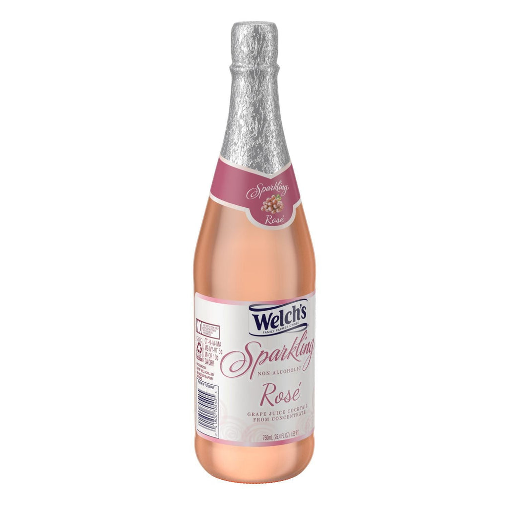 Welch's Non-Alcoholic Sparkling Rose Grape Juice Cocktail, 25.4 fl oz Bottle