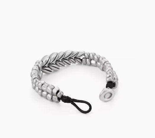 999 Sterling Silver Wheat Ear Bracelet For Men's Personalized Fashion Beading Pi-Mart