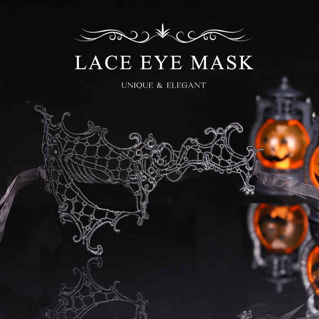 Masquerade Lace Mask Women Black Lace Masks Costume Party Proms Face Mask Halloween Eye Mask - SJB-DIAMOND ELITES